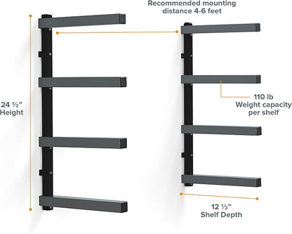 Bora 4-Level Lumber Storage Rack Wood and Garage Organization Space-Saving - Image 2