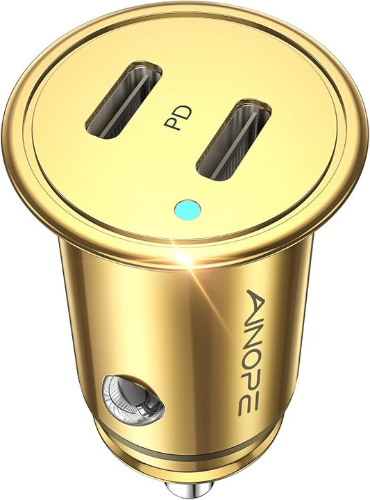 AINOPE Super Fast USB C Car Charger, 56W Fast Charging, Smallest All Metal 12V by AINOPE10yearsforphoneaccessories