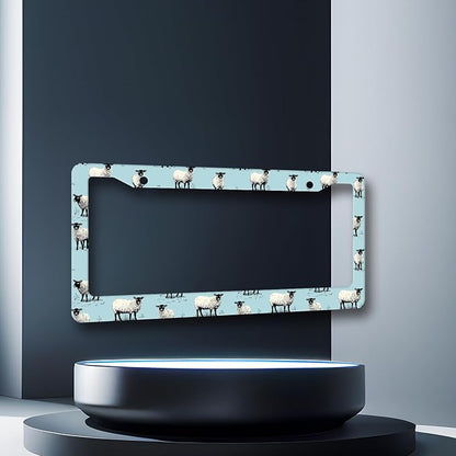 Cute Sheep License Plate Frame Animals License Plate Holder Stainless Steel - Image 3