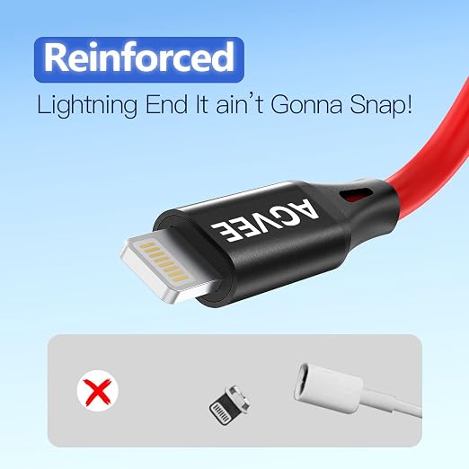 AGVEE 3ft Coiled Short USB-C to Lightning Charging Cable 30W PD Fast Charger - Image 6