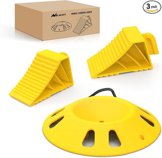 Nilight Trailer Wheel Chocks and Wheel Dock Kit by Nilight