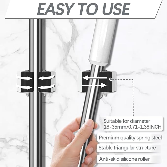 3-H Broom Hanger, Mop Holder Wall Mount 30 Pack, Broom Holder Wall Mount - Image 3