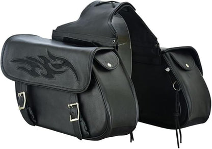 GARGOYLE BELLS Motorcycle Saddle Bags Leather Motorcycle Luggage Bag by GARGOYLEBELLS
