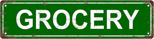 GROCERY Space Vintage Metal Tin Sign, Street Sign, Home Decor, Room Decor by Unknown