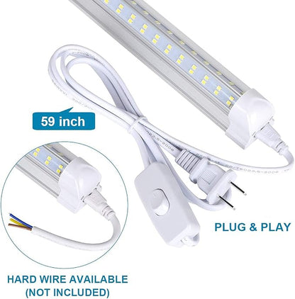 4FT LED Shop Light, 25 Pack, 60W 6000K 9500LM Clear White, Linkable Integrated - Image 3