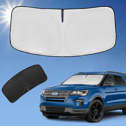 for Ford Explorer 2011-2019 Sun Shade Sunshade Windshield Cover, 4-Layer Front by ZOIBVCARSUNSHADE