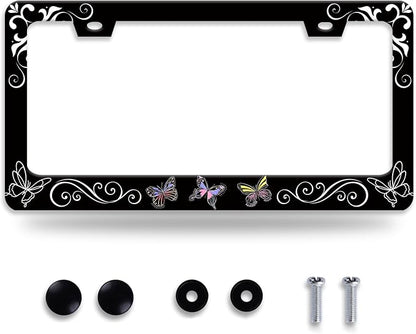 Butterfly License Plate Frame Butterflies Floral License Plate Frames by NEWCOCO