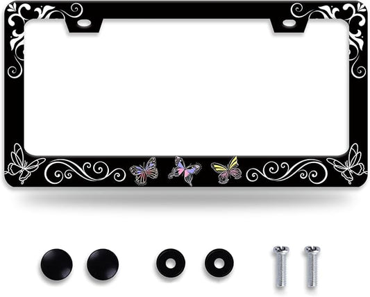 Butterfly License Plate Frame Butterflies Floral License Plate Frames by NEWCOCO