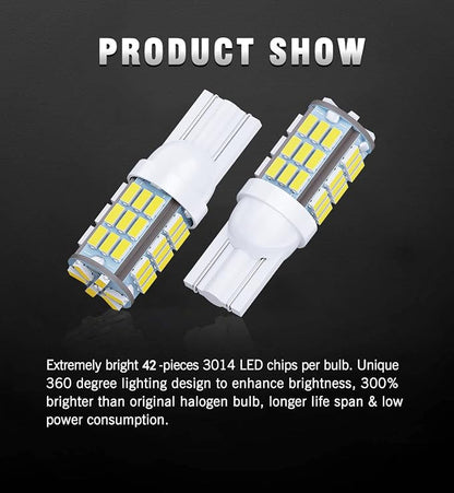 T10 921 194 168 175 LED Bulbs White 20-Packs, Super Bright 3014 42-SMD LED - Image 2