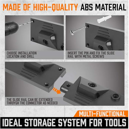 HORUSDY 64 Inch Adjustable Storage System, Wall Mount Tool Organizer, Tool - Image 5