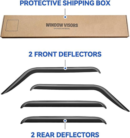 Window Visors Rain Guards for 2018-2025 Jeep Wrangler JL, Out-Channel Window - Image 5