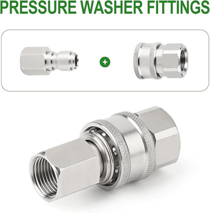 TAISHER 4PCS 304 Stainless Steel Pressure Washer Adapter Kit, Quick Connect - Image 5