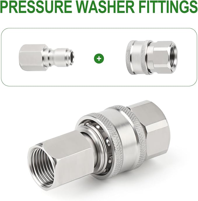 TAISHER 12PCS 304 Stainless Steel Pressure Washer Adapter Kit, Quick Connect - Image 5