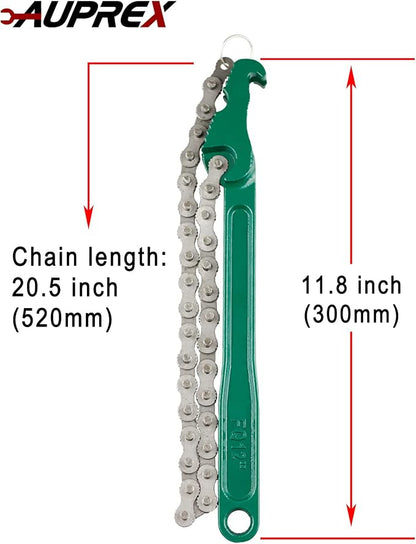 12 Inch Sturdy Carbon Steel Adjustable Heavy Duty Ratcheting Chain Oil Filter - Image 2