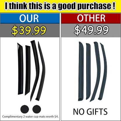 Rain Guards for Subaru Forester 2009-2013, Tape-on Side Window Deflectors - Image 2