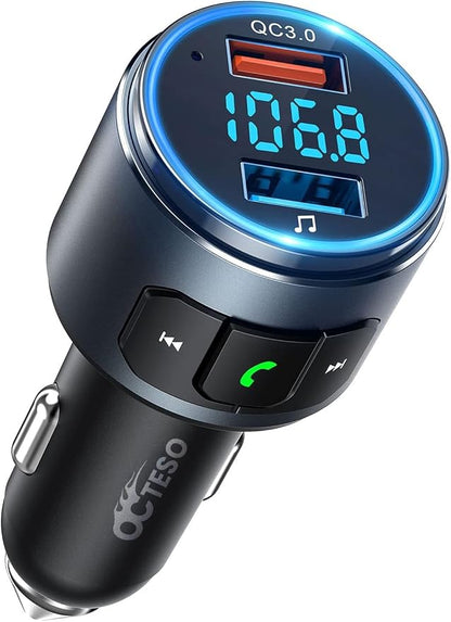 Upgraded V5.3 FM Bluetooth Transmitter, Siri Google Assistant by DrivingwithOctesoFreedom