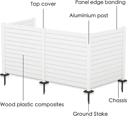 Kozyard 50" W x 48" H Outdoor Privacy Screens Aluminum Post, Air Conditioner - Image 5