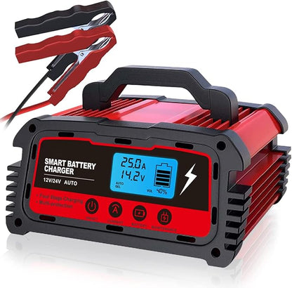 LVYUAN 2/10/25 Amp Car Battery Charger, 12V Fully Automatic Smart Battery by LVYUAN