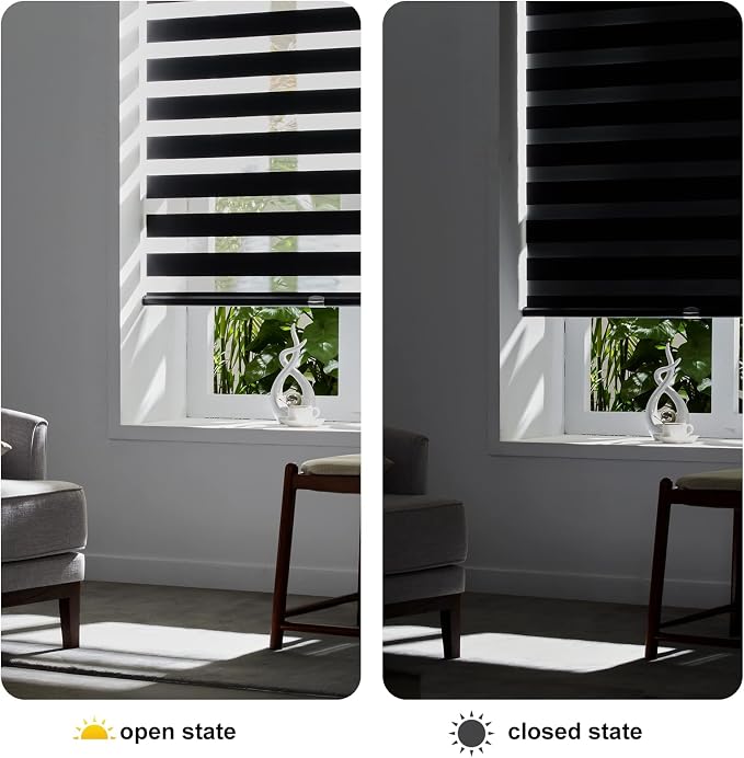 Persilux Cordless Zebra Blinds for Windows Free-Stop Dual Layer Roller Windows - Image 5