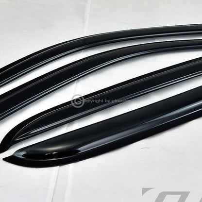 4Pcs Dark Smoke Tint Front Rear Window Deflector Sun/Rain/Wind Guards Shade - Image 2