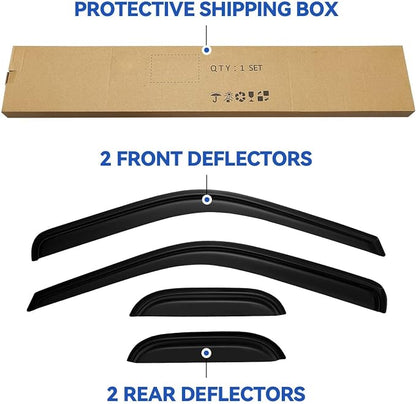Window Visors Rain Guards for 1999-2016 Ford F250 F350 F450 Super Duty SuperCab - Image 6
