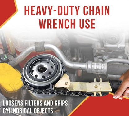 Mytee Products 15" Heavy-Duty Oil Filter Chain Wrench - Image 4