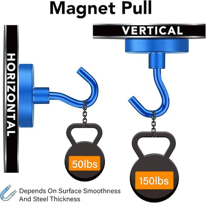 MIKEDE Magnetic Hooks Heavy Duty, 150LB Strong Magnet - Image 3