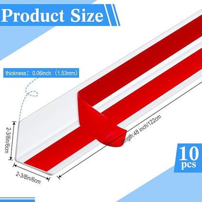 Sasylvia 10 Pcs Wall Corner Protector Guards, 2-3/8 x 48 Inches Self Adhesive - Image 2