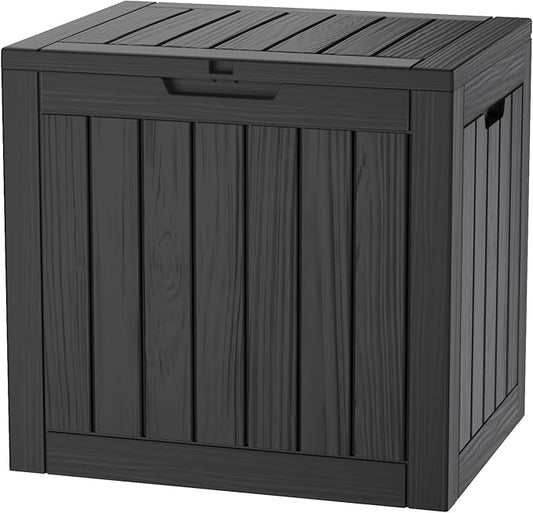 35 Gallon Lockable Resin Deck Box, Waterproof & UV-Resistant Outdoor Storage Box by Home