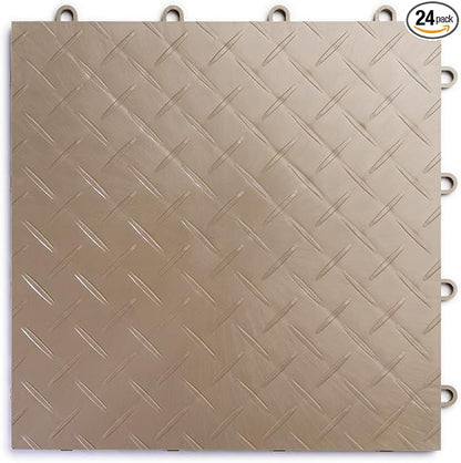 Big Floors RaceDeck Diamond Plate Design, Durable Interlocking Modular Garage by BigFloors
