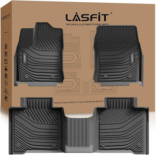 LASFIT Floor Mats for Toyota Tundra 2022-2024 2025 CrewMax Cab, All Weather by LASFIT