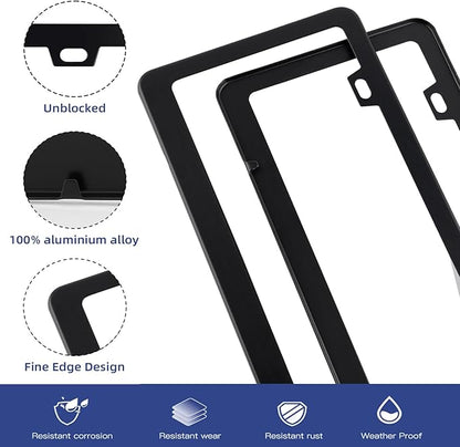 2 Pack Black License Plate Frame, Matte License Plate Front and Rear 2 Packs. - Image 3