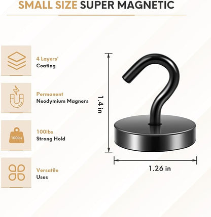 Neosmuk Magnetic Hooks, Cruise Ship Essentials, 120lb+ Heavy Duty Magnetic Hooks - Image 6