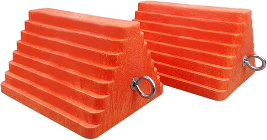 2 Packs Wheel Chocks Heavy Duty Orange by HOXWELL
