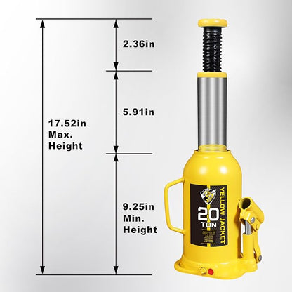 YELLOW JACKET 20 Ton Muti-Directional Welded Bottle Jack, Horizontal Bottle - Image 2