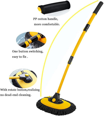 Car Wash Brush with Long Handle, Microfiber Towels Car Wash Kit Cleaning - Image 2