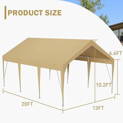 13x20ft Heavy Duty Carport Outdoor Car Canopy UV Resistant Waterproof Party - Image 2