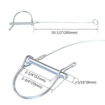 Trailer Coupler Pin 5/16-Inch Diameter x 2-3/4-Inch Long Trailer Pins - Image 2
