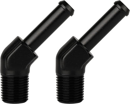 1/8 NPT Male to 1/4" Hose Barb Fitting Adapter 45 Degree Elbow Aluminum Black - Image 3