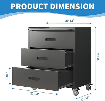 Metal Tool Cabinet, Garage Storage Cabinet System, Wall Cabinet & Locking - Image 3