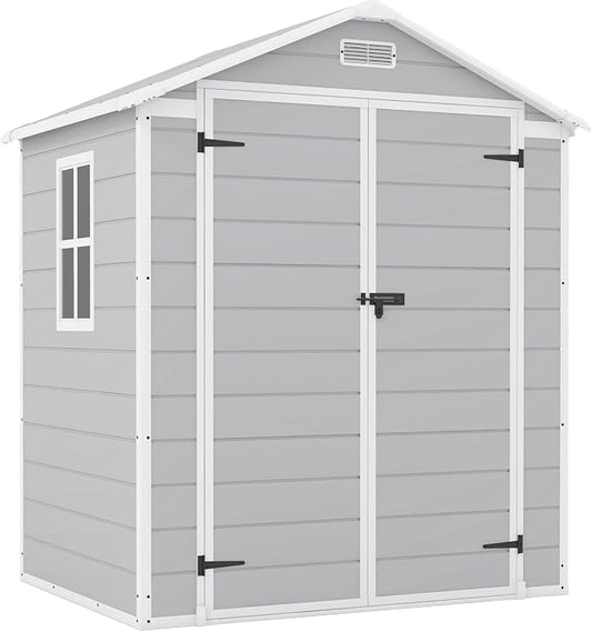 Patiowell 6x4 FT Plastic Outdoor Storage Shed, Resin Shed Perfect to Store by Patiowell