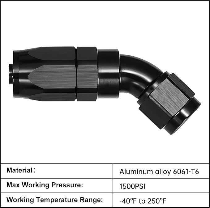 EVIL ENERGY 10AN 45 Degree One Piece Full Flow Hose End Fitting Swivel - Image 3