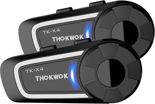 TK-X4 Motorcycle Bluetooth Headset, 6 Riders 2000m Helmet Group Intercom by THOKWOK