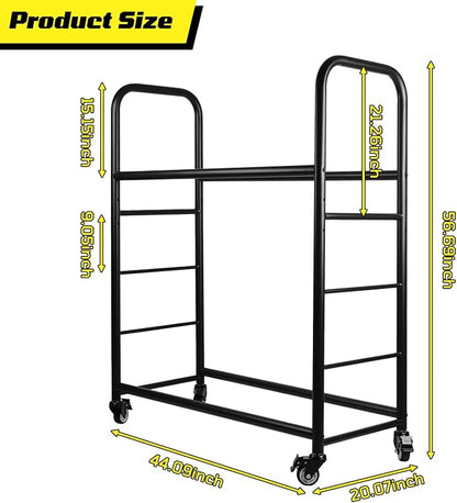 Tire Rack, Rolling Tire Rack 218KG/480LBS Capacity, 2 Storage Shelf & 4 Swivel - Image 2