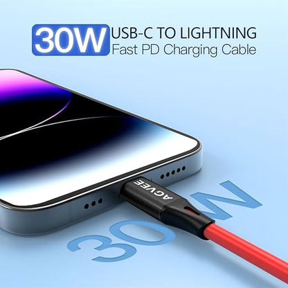 AGVEE 3ft Coiled Short USB to Lightning Charging Cable 3A Fast Charger Cord in - Image 2