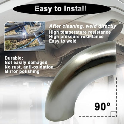 OD 1 Inch 90 Degree Stainless Steel Bend Tube 1” Exhaust Elbow Pipe - Image 4