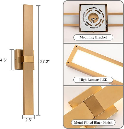 Modern LED Outdoor Wall Sconce 27.2" Gold Outdoor Wall Lights Exterior - Image 7