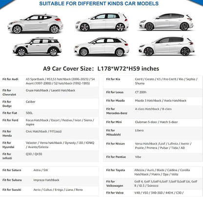 KouKou Hatchback Car Cover Waterproof All Weather Outdoor - Image 5