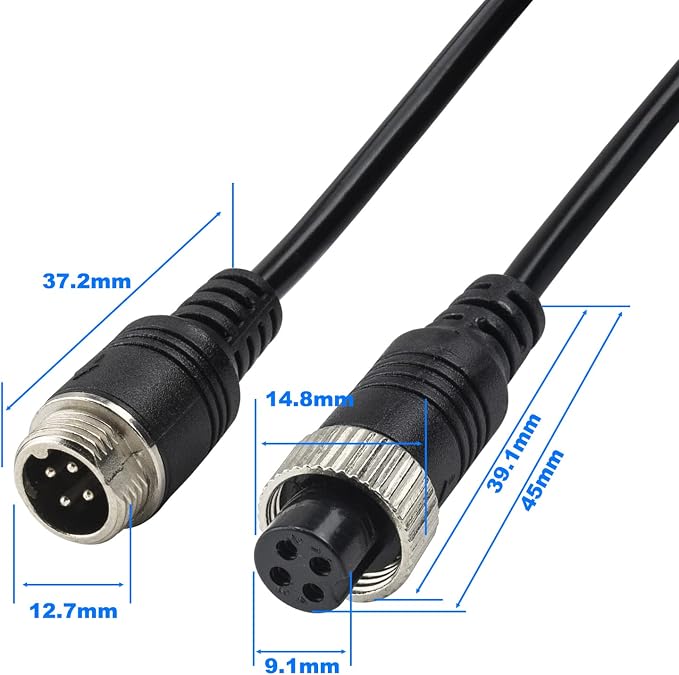 4-pin Aviation Video Extension Cable, Lonlonty Backup Camera Extension Cable - Image 7