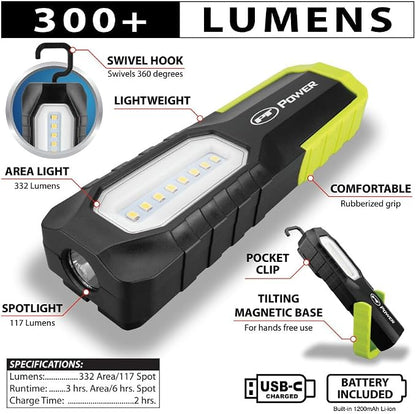 Performance Tool W2685 300+ Lumens 2-in-1 Li-Ion Work Light - Image 3